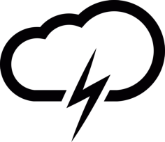 Cloud And Bolt Outline Svg File, Free Vectors File